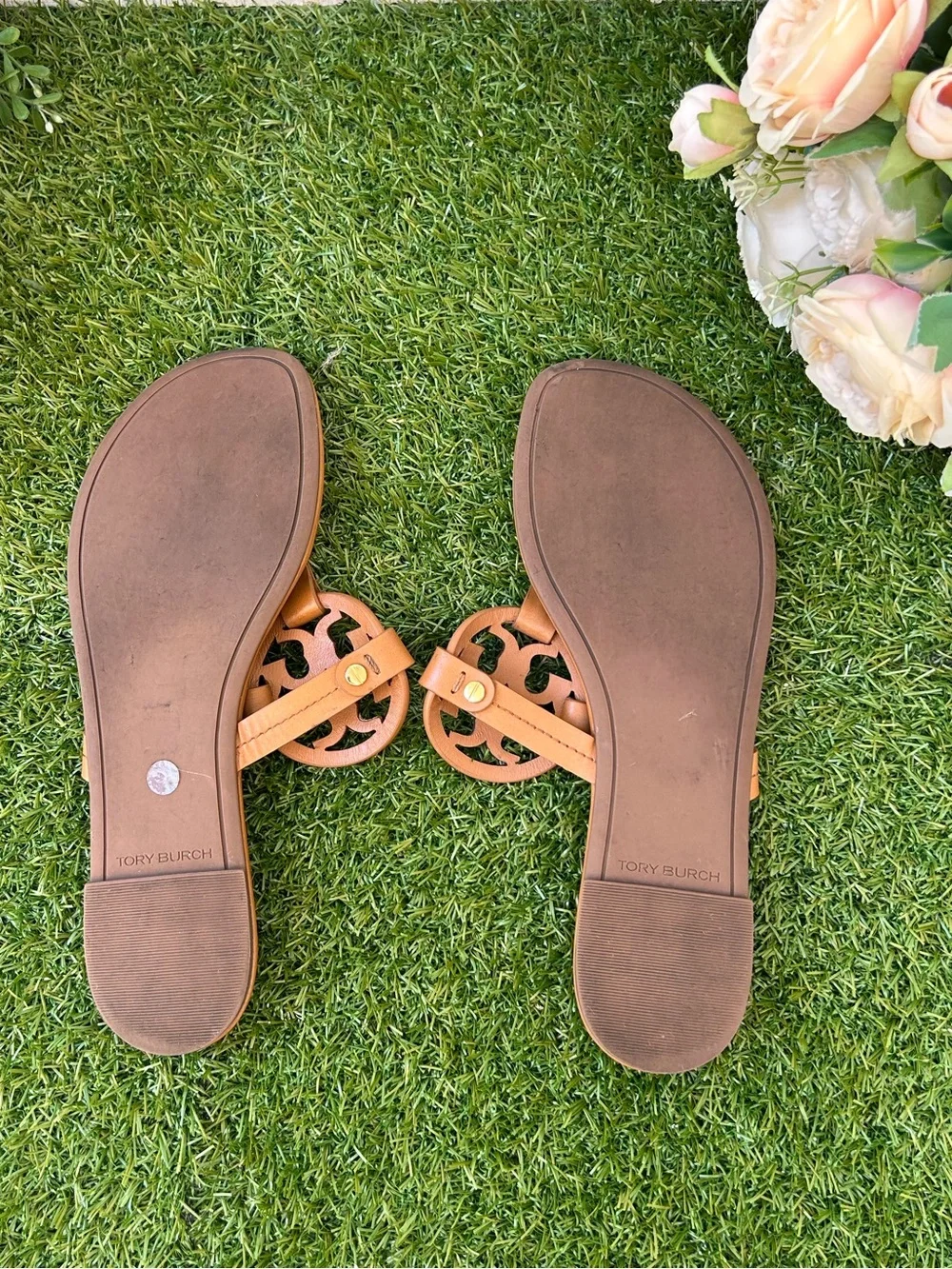 Tory Burch🍁🍂Miller sandals vintage Vachetta Womens size 8.5 gently used